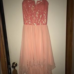 Pink high-low formal dress
